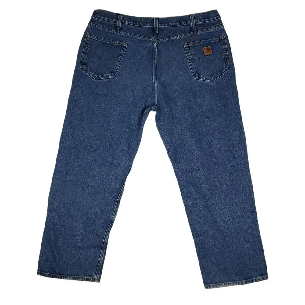 Carhartt Denim Blue‎ Jeans Mens Sz 44x30 B460 DVB Relaxed Fit Straight